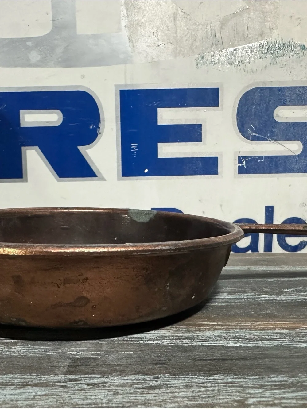 Decorative Copper-Tone Saucepan with Long Handle - Brown